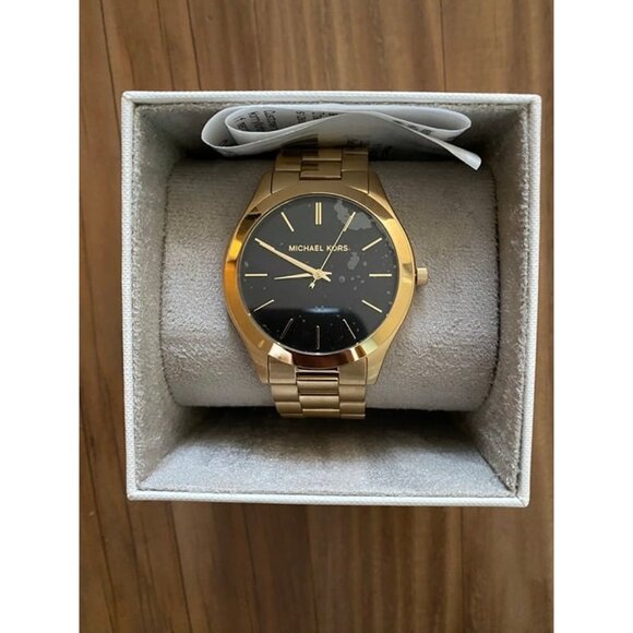 Michael Kors Men's Slim Runway Gold-Tone Watch - Picture 3 of 3